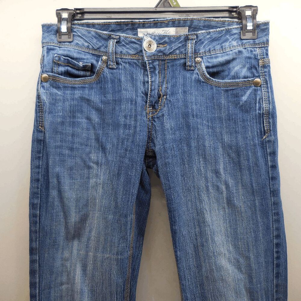 Aeropostale Kieley Ultra Skinny Women's Size‎ 7/8 Long Blue Denim Ankle Zipper